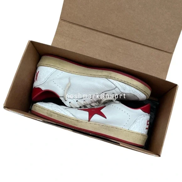 Golden Goose 🍓 Ball Star Ballstar Strawberry Red White Sneakers Shoes 37 7 - Picture 12 of 15